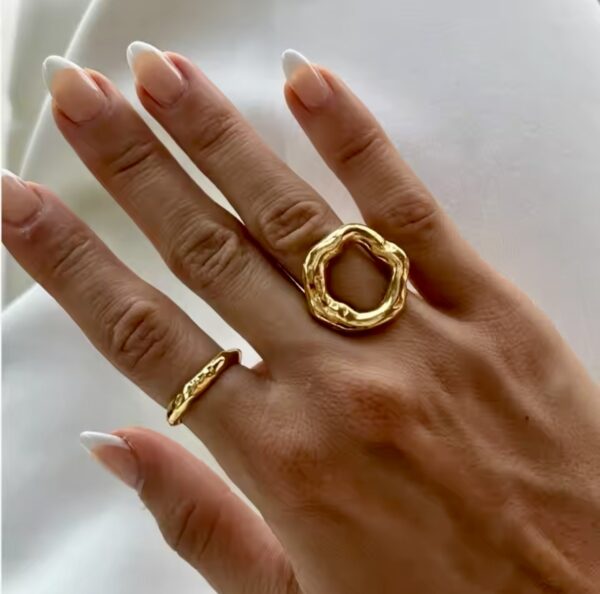 Minimalist and Organic Gold Ring - Image 4