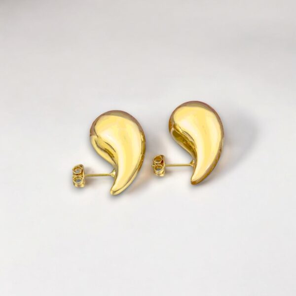 Sculptural drop earrings - Gold finish