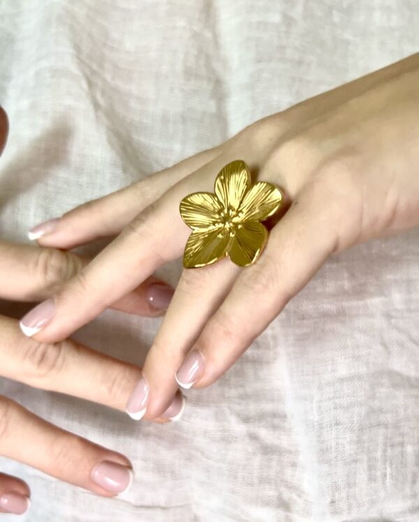 Gold floreal ring - Image 4